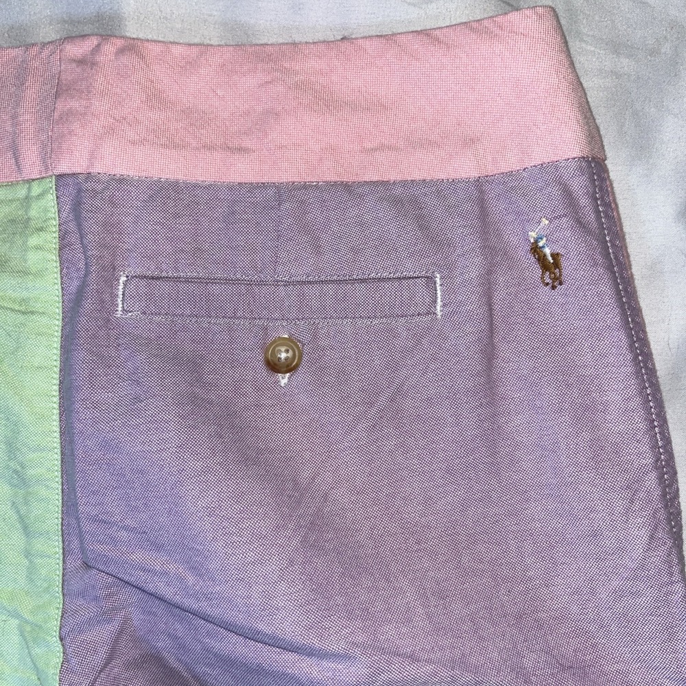 Ralph Lauren Girls Colorblock Capris 12 Cotton Spring Summer Khaki Pants Pony - Picture 5 of 7